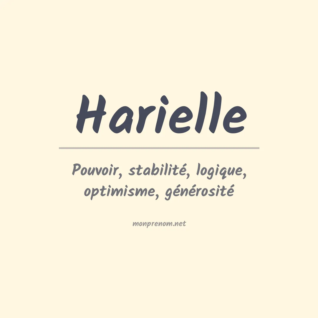 Signification du prénom Harielle