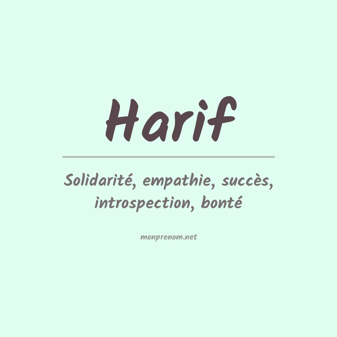 Signification du prénom Harif