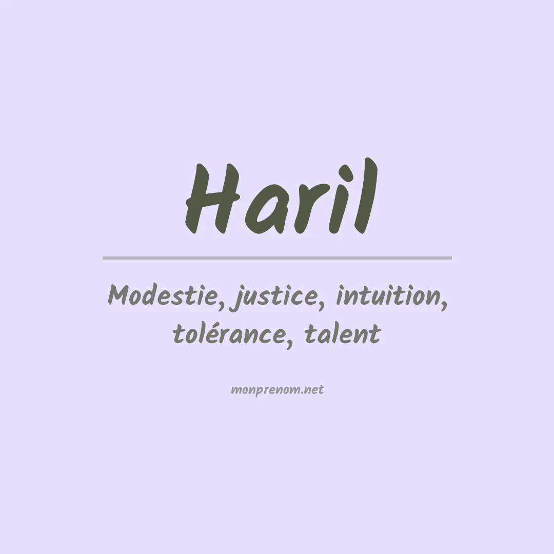 Signification du prénom Haril
