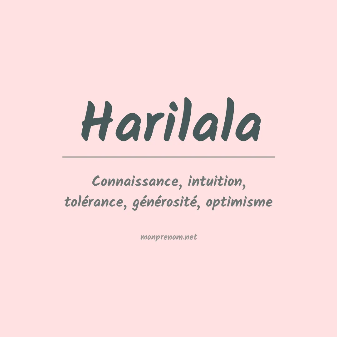 Signification du prénom Harilala