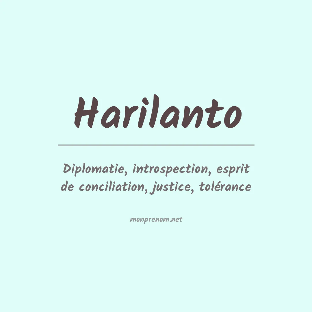 Signification du prénom Harilanto