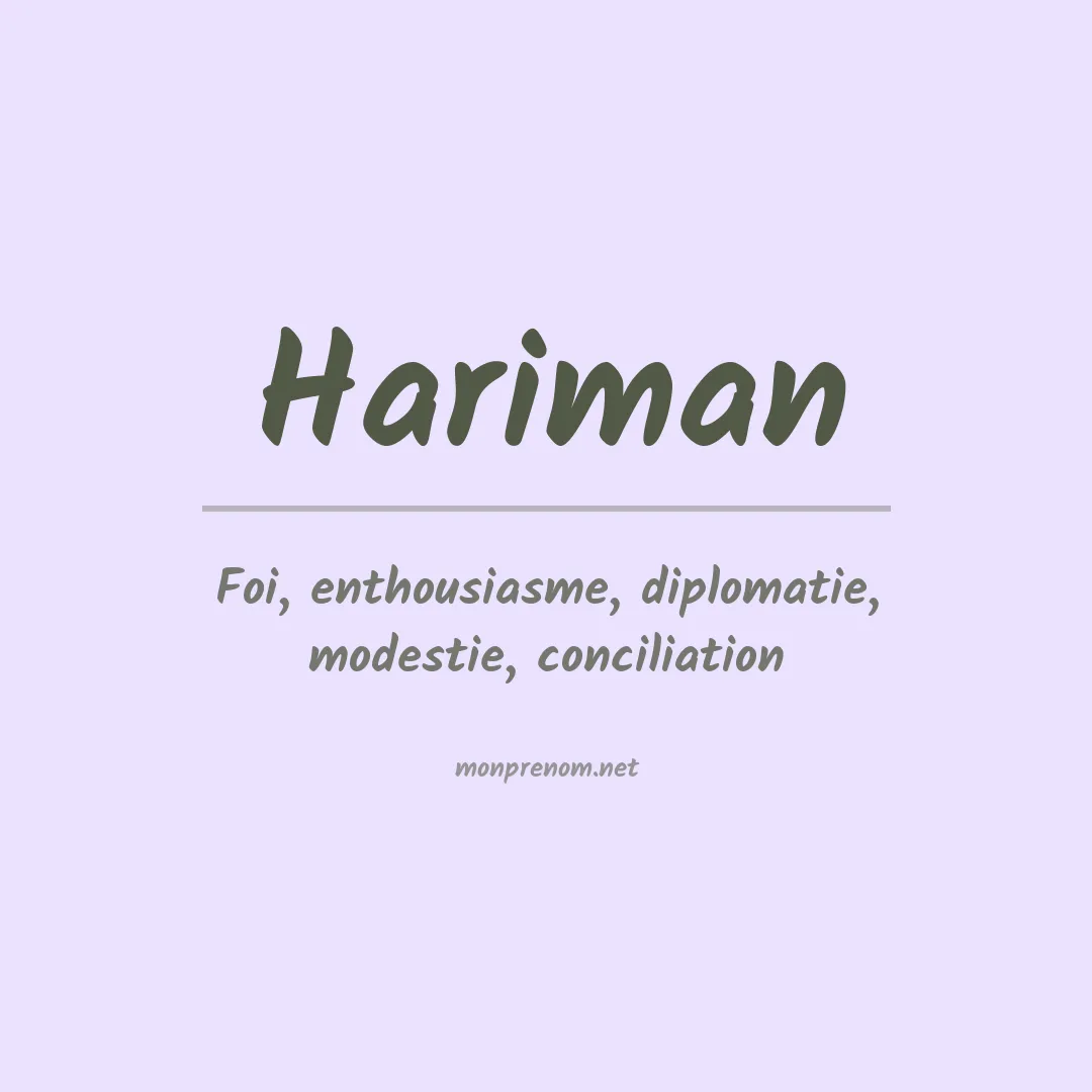 Signification du prénom Hariman