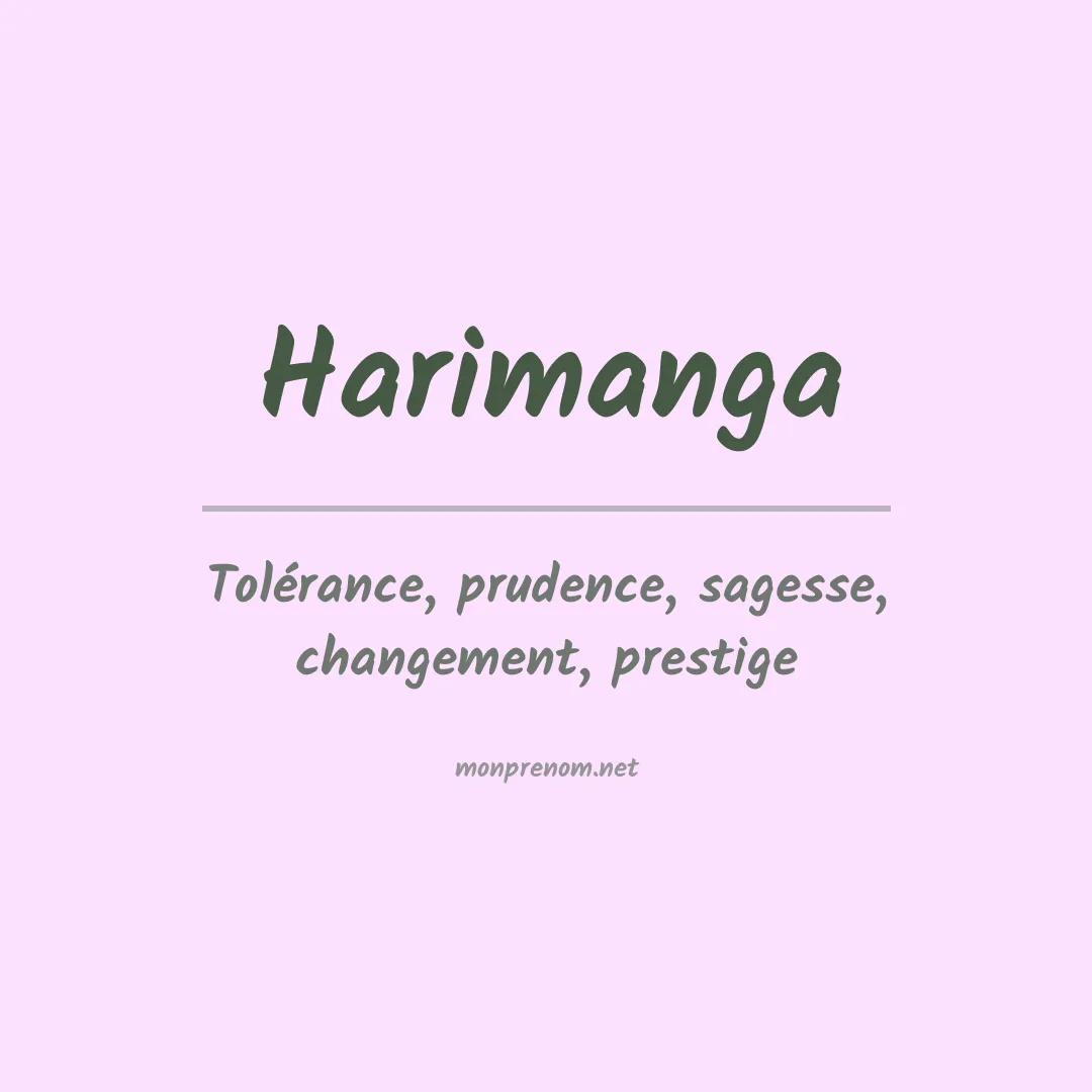 Signification du prénom Harimanga