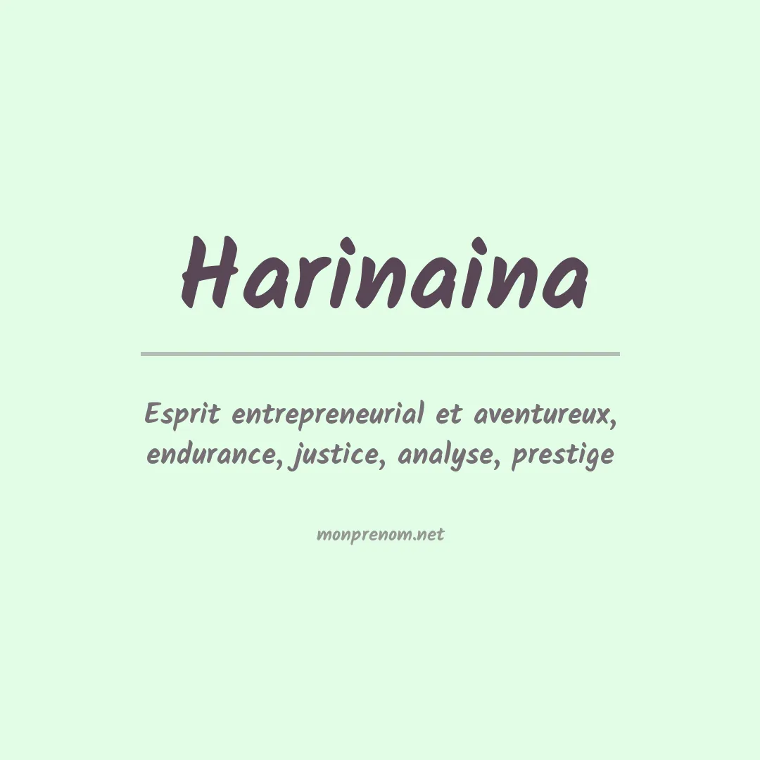 Signification du prénom Harinaina