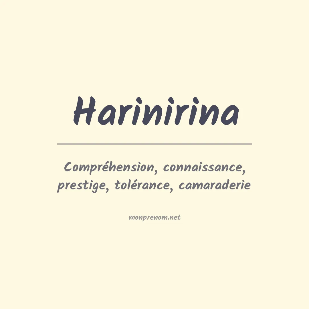 Signification du prénom Harinirina