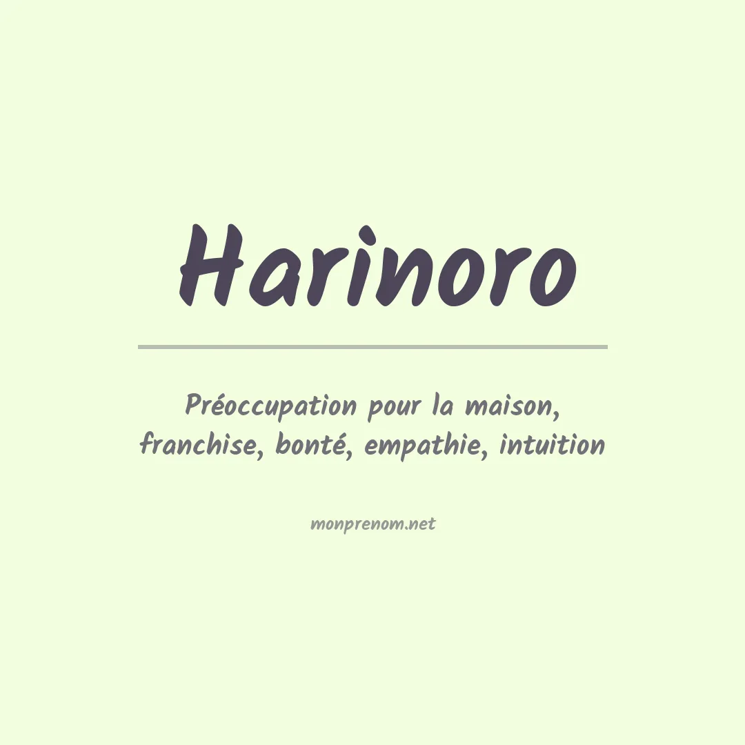Signification du prénom Harinoro
