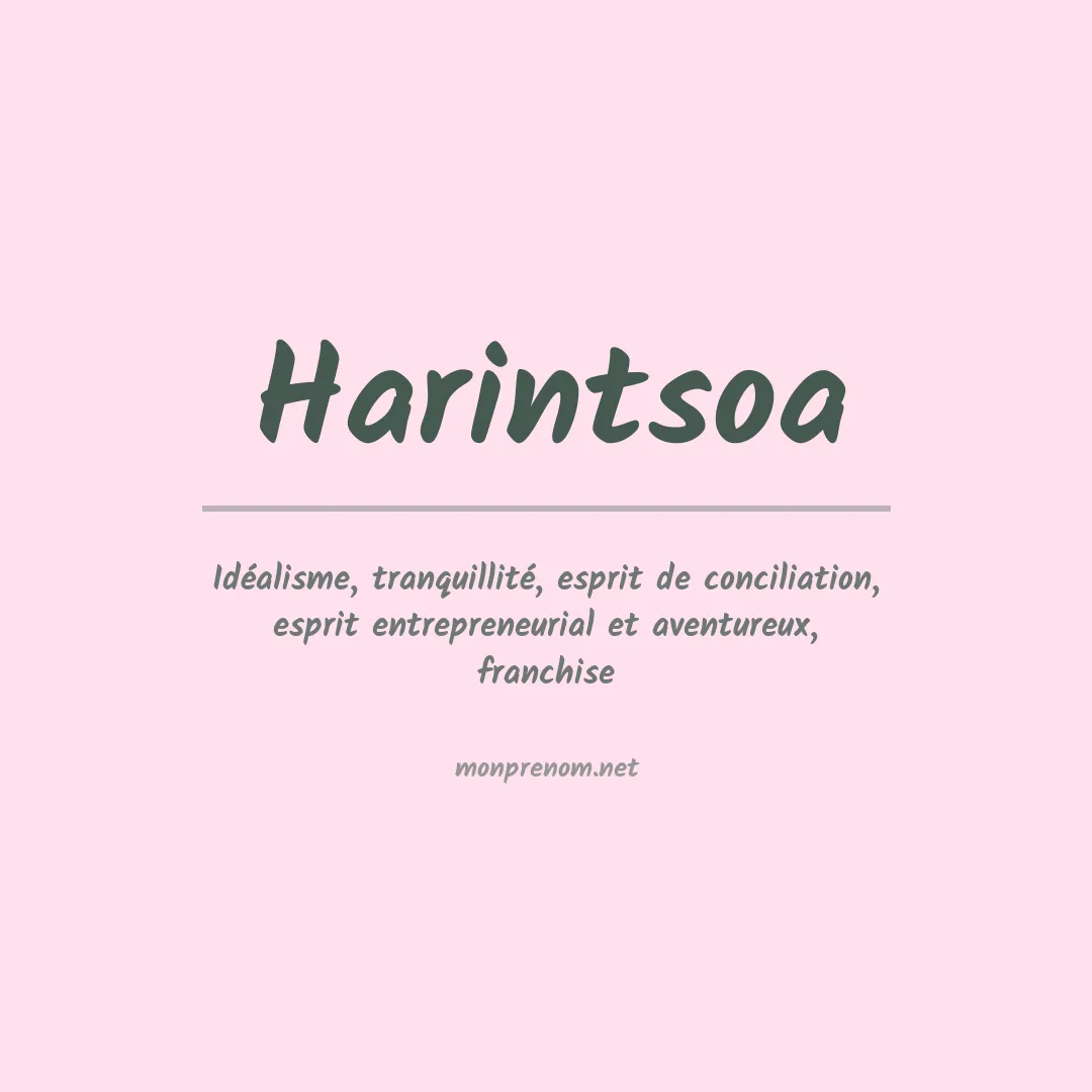 Signification du prénom Harintsoa