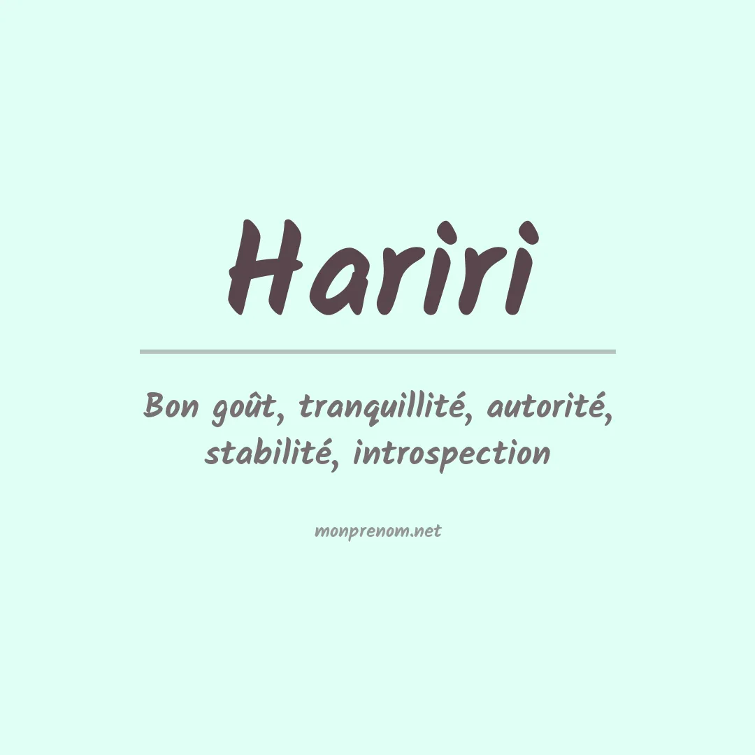 Prénom Hariri