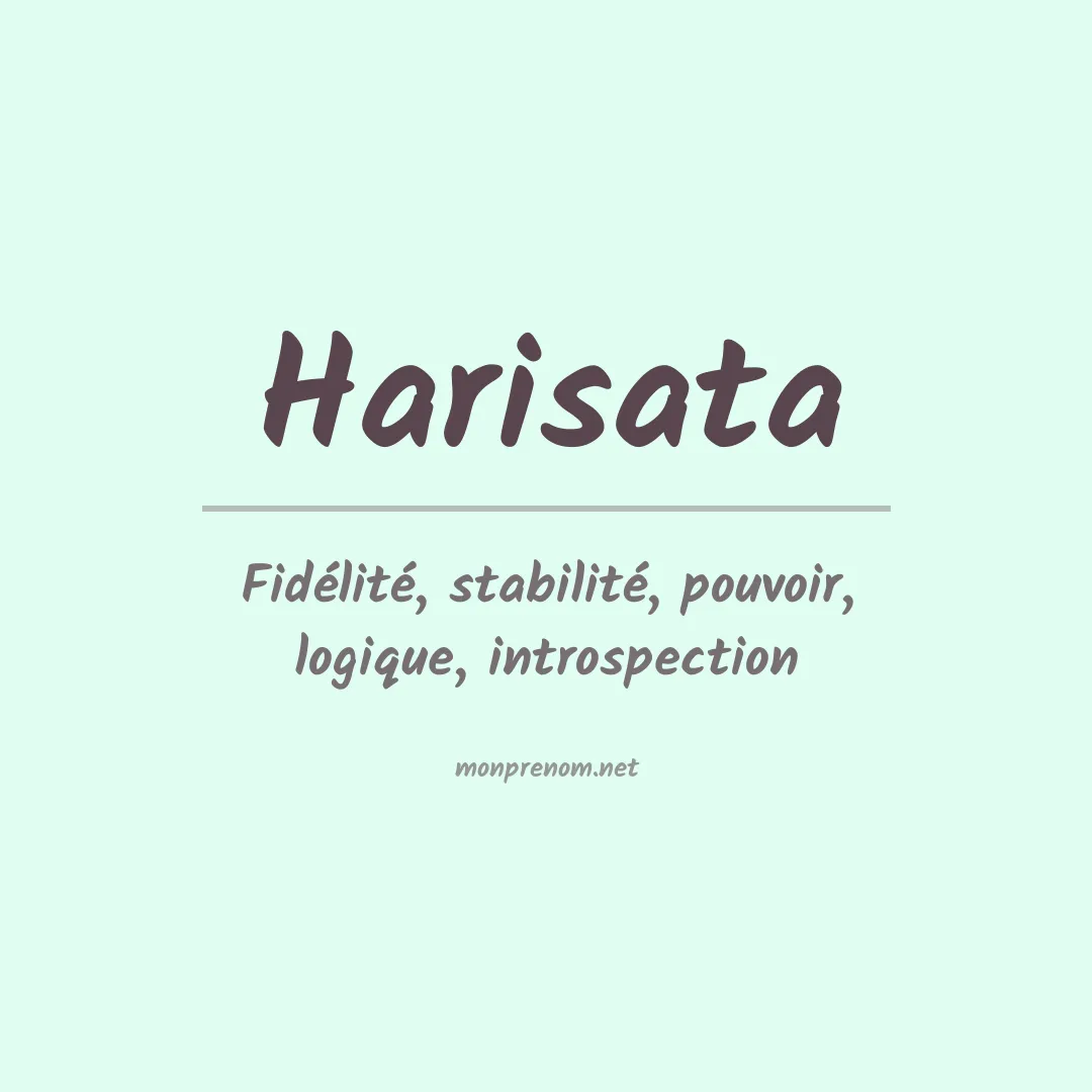 Signification du prénom Harisata