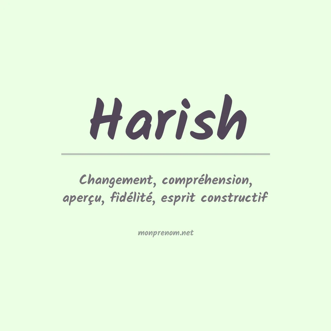 Signification du prénom Harish