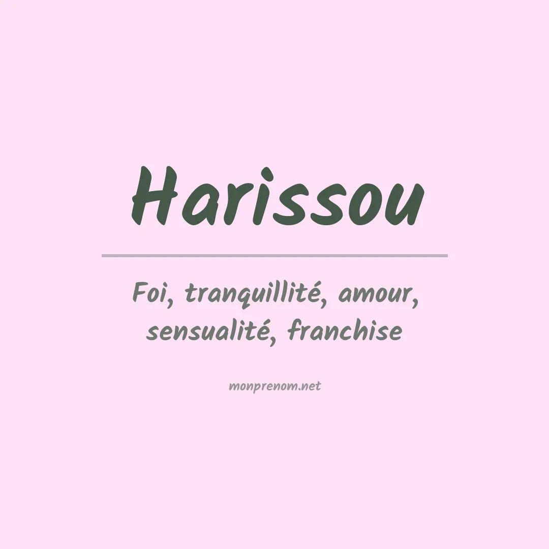 Signification du prénom Harissou