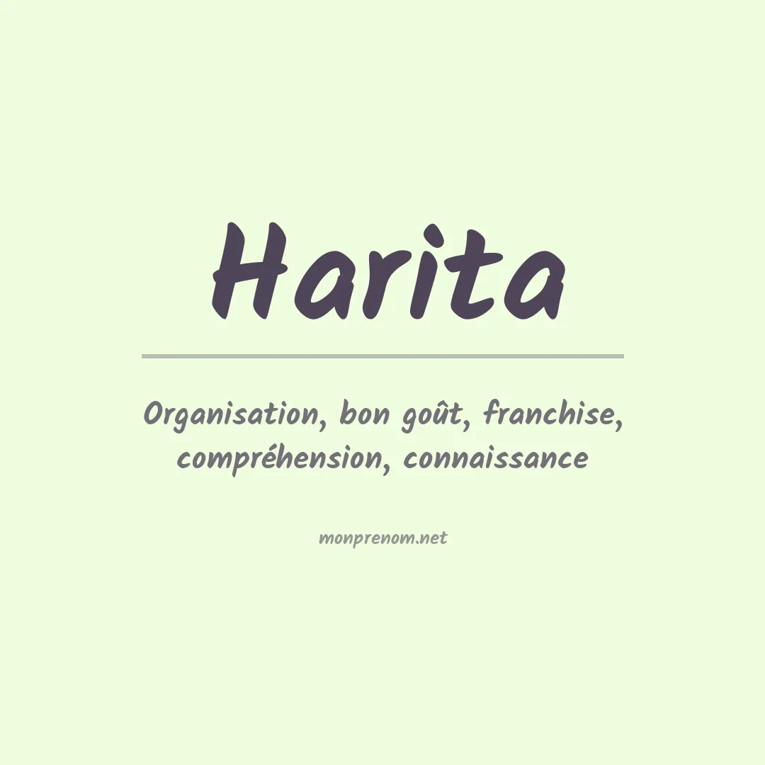 Signification du prénom Harita