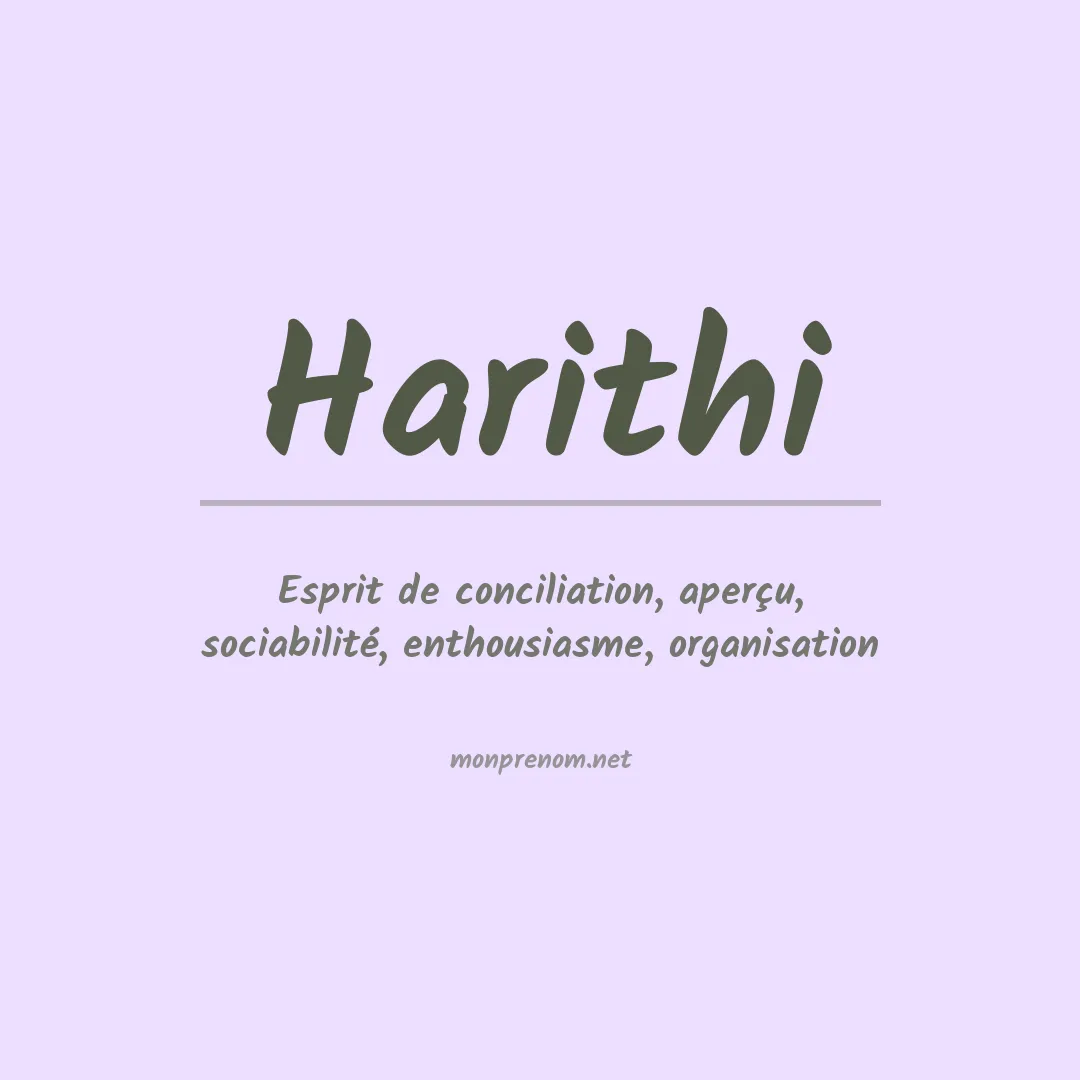 Signification du prénom Harithi