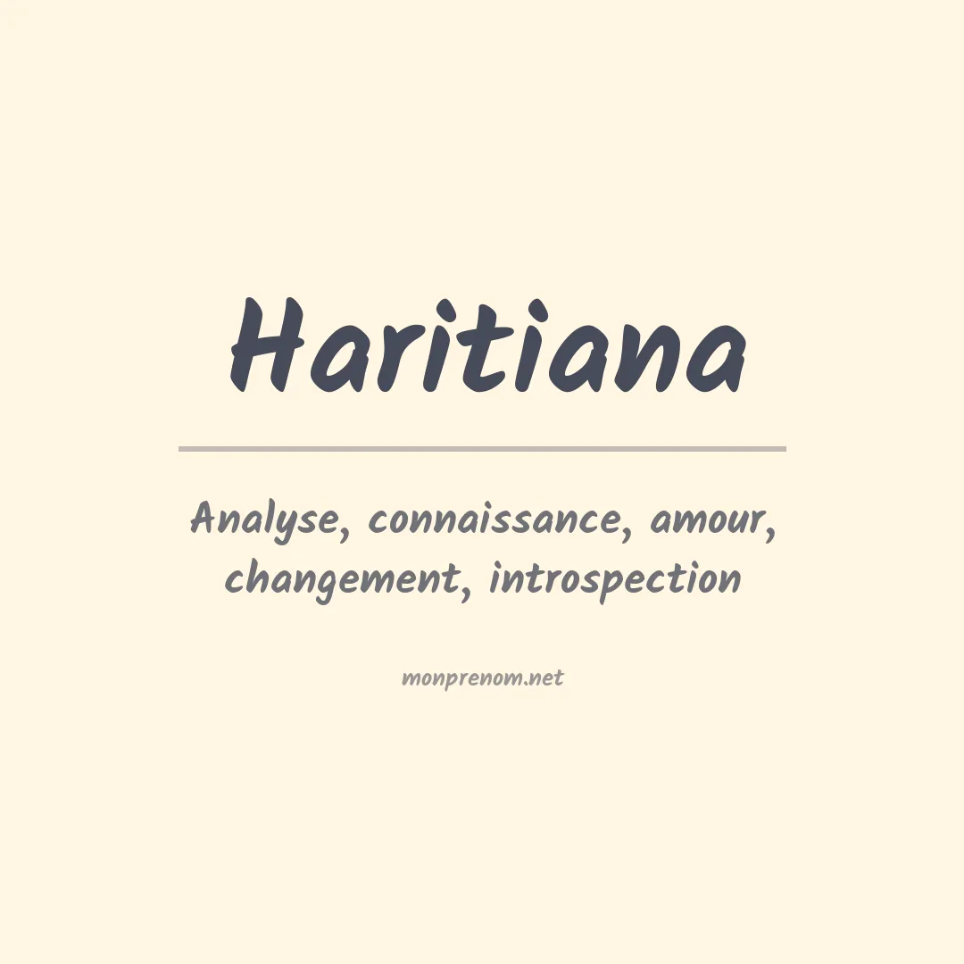 Prénom Haritiana