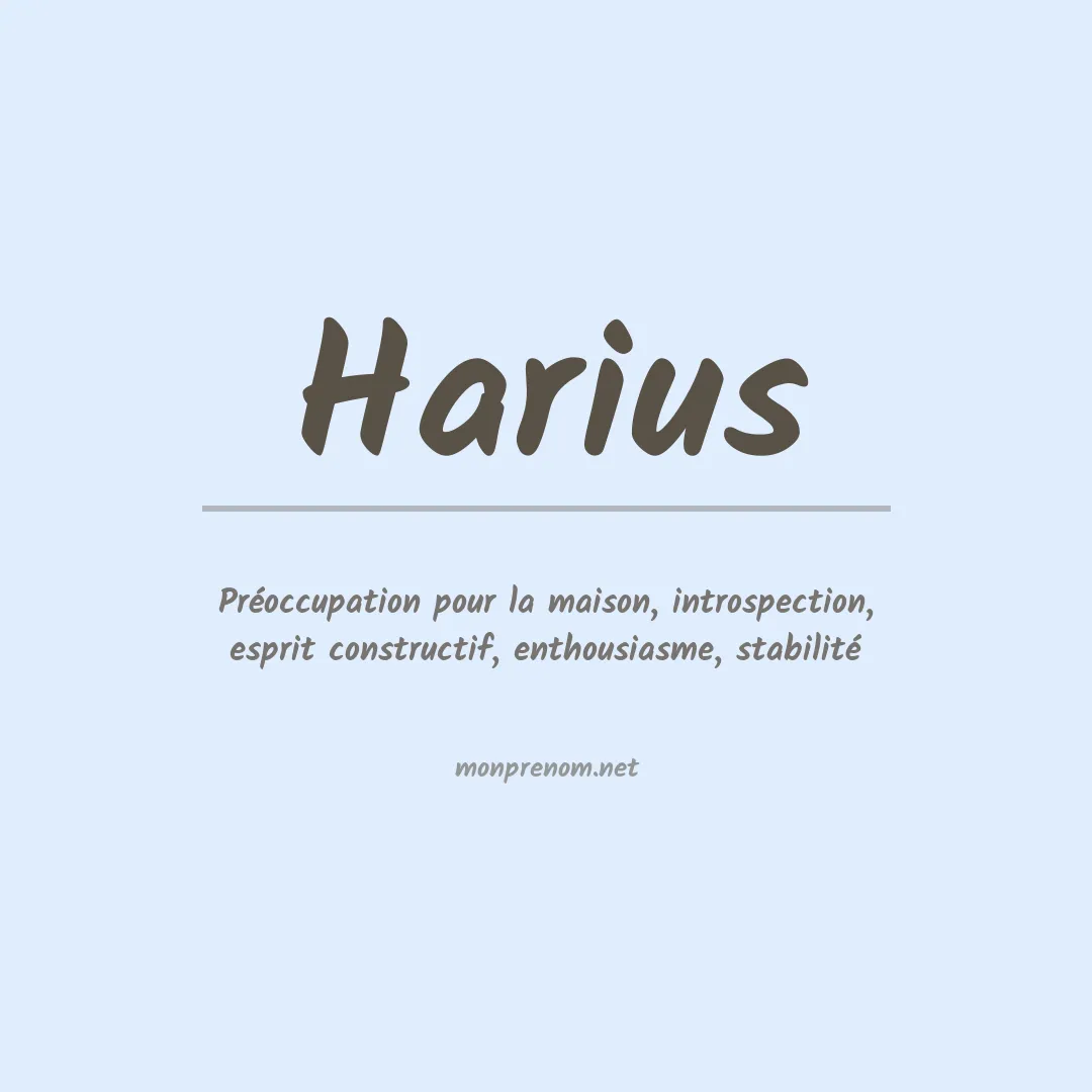 Signification du prénom Harius