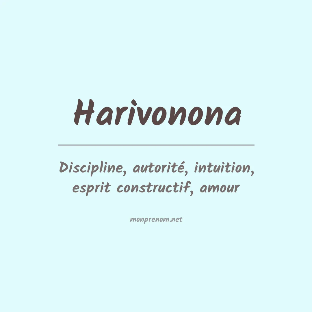 Signification du prénom Harivonona