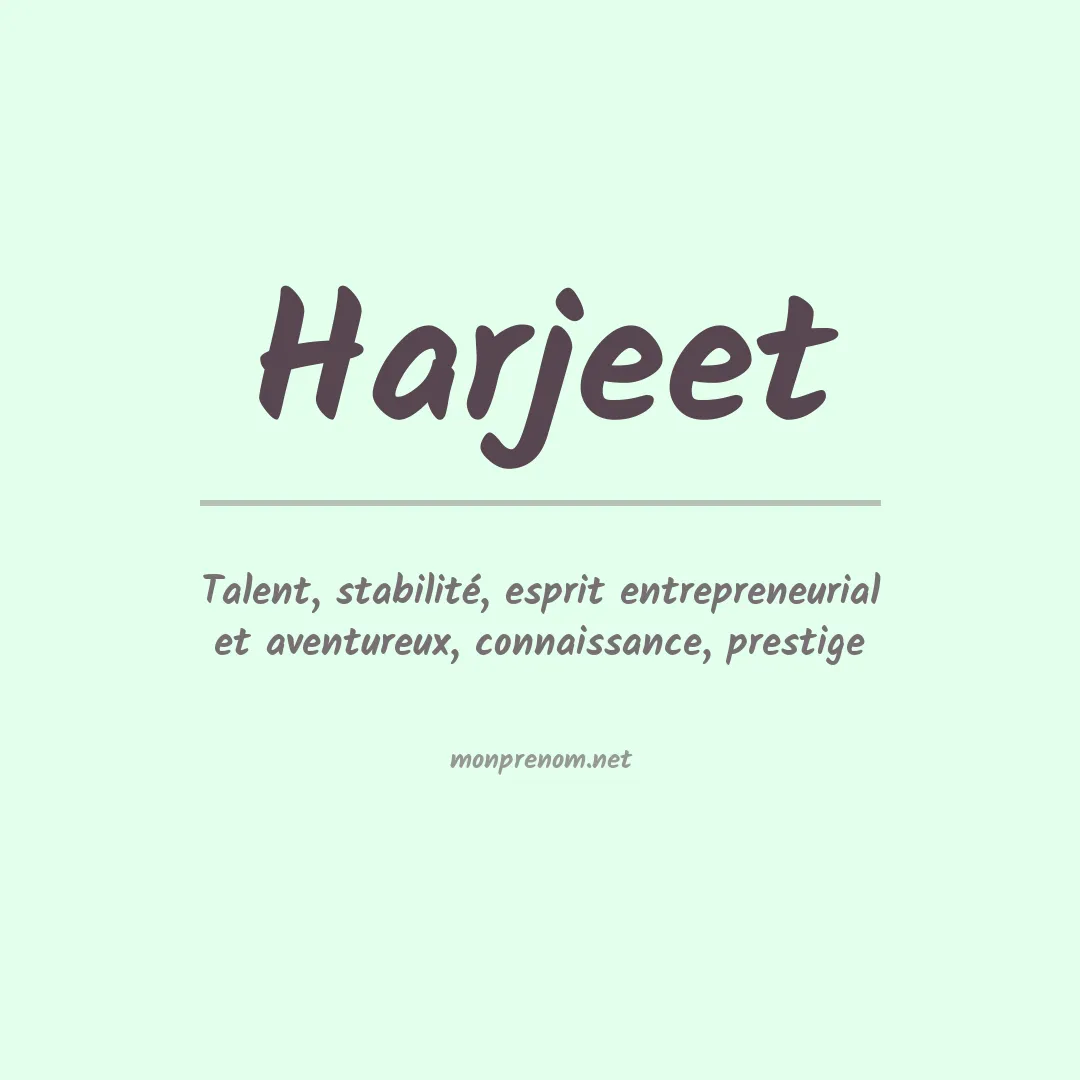 Signification du prénom Harjeet