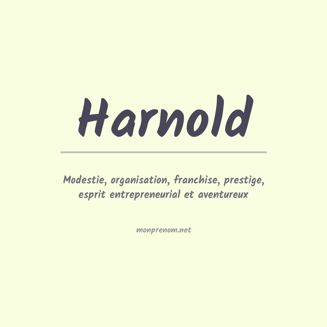 Signification du prénom Harnold
