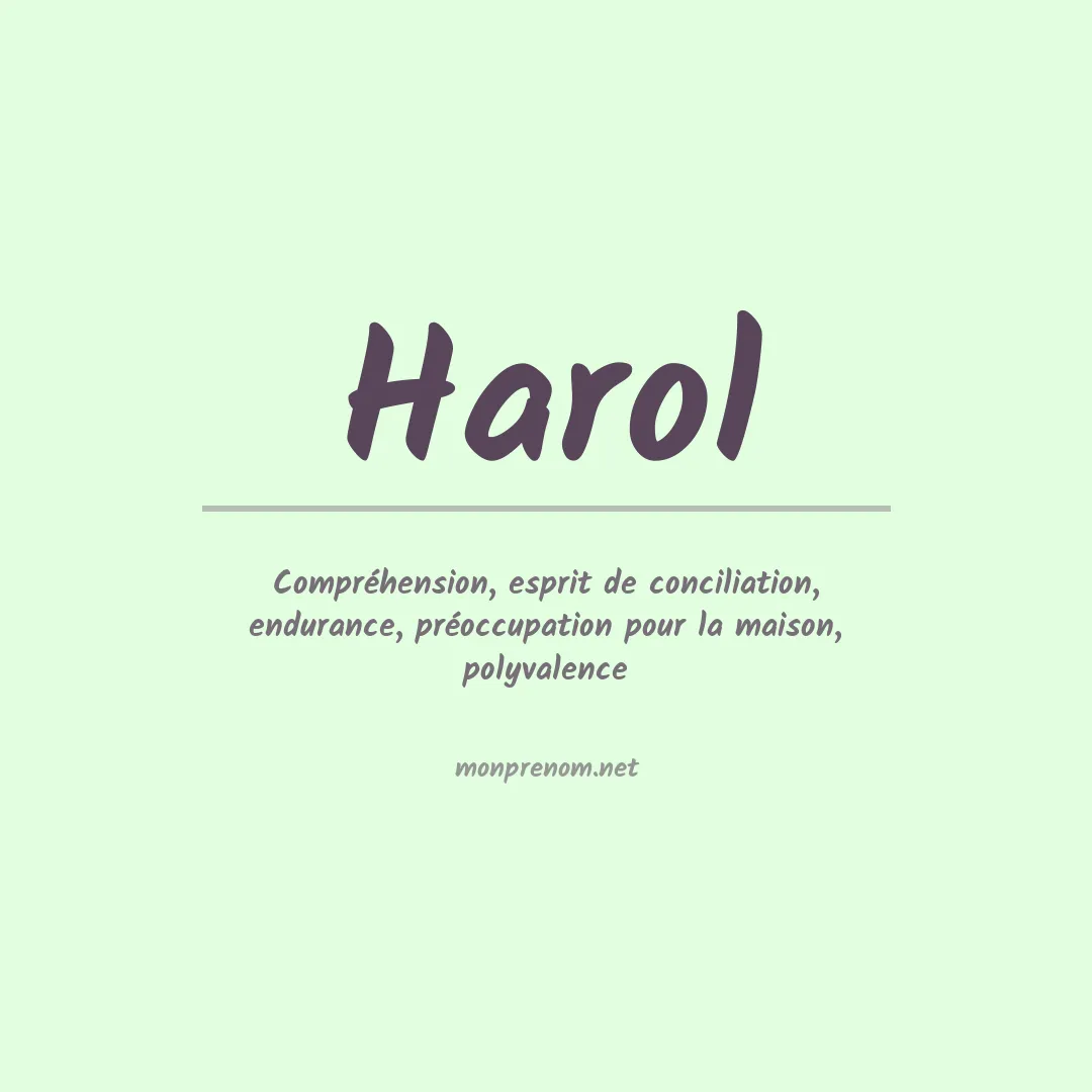 Signification du prénom Harol