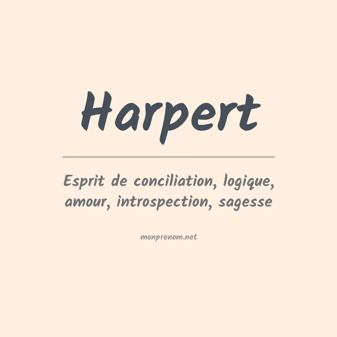 Signification du prénom Harpert