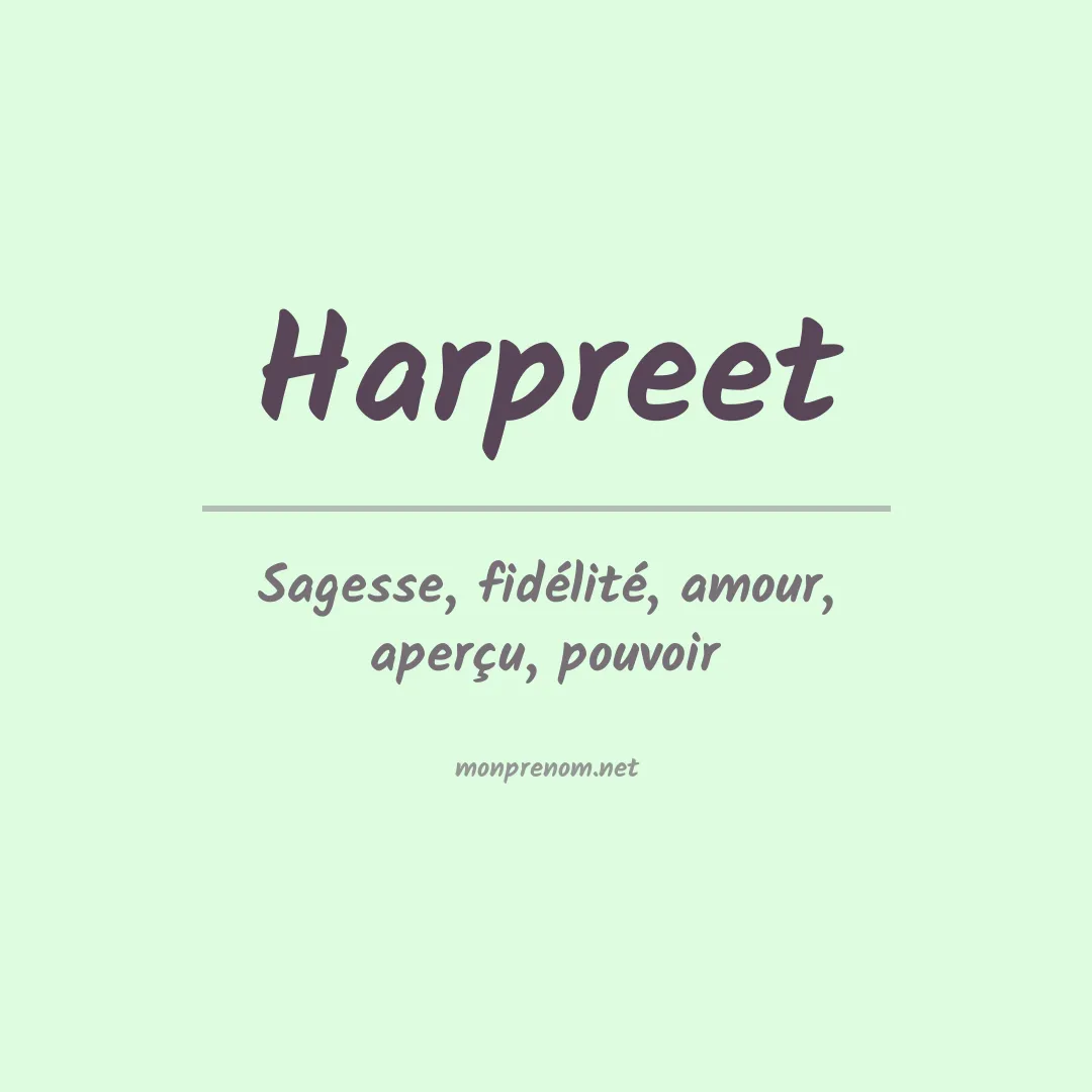 Signification du prénom Harpreet