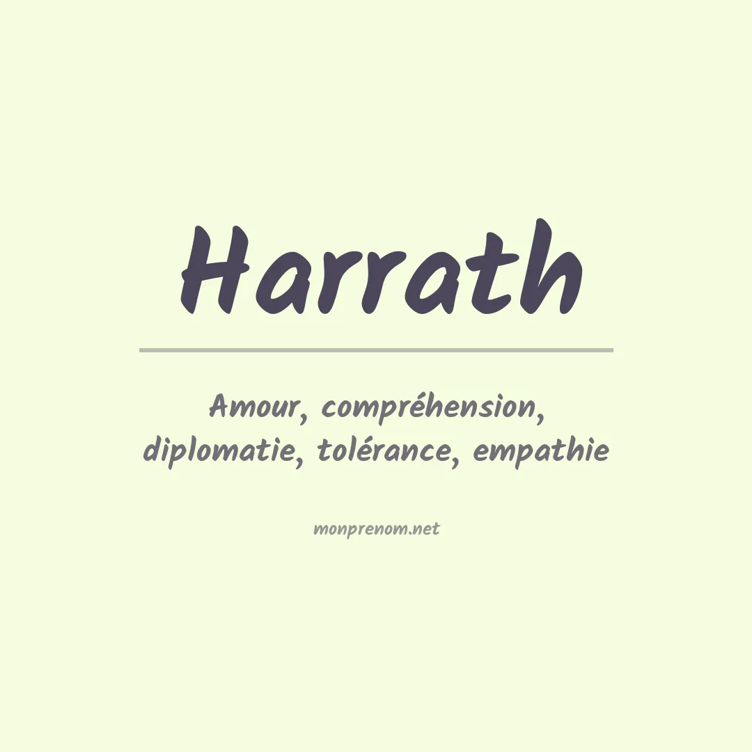 Signification du prénom Harrath