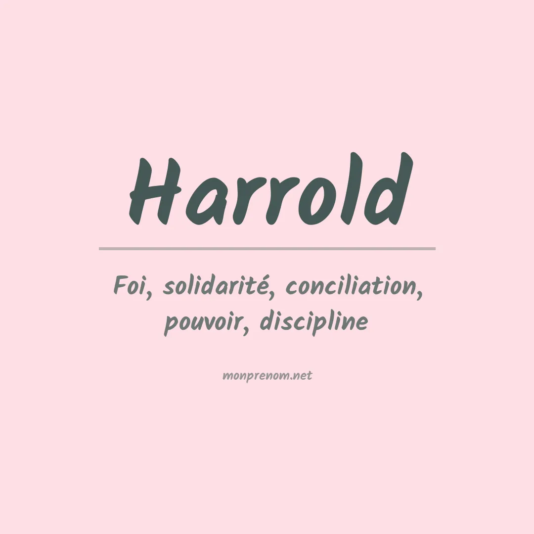 Prénom Harrold