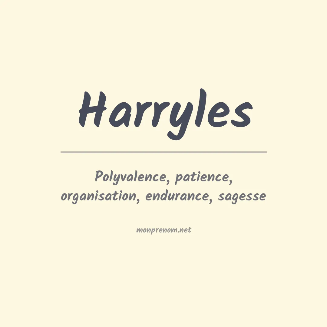 Signification du prénom Harryles