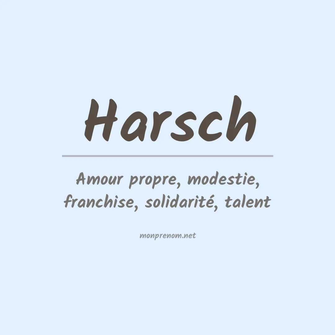 Prénom Harsch