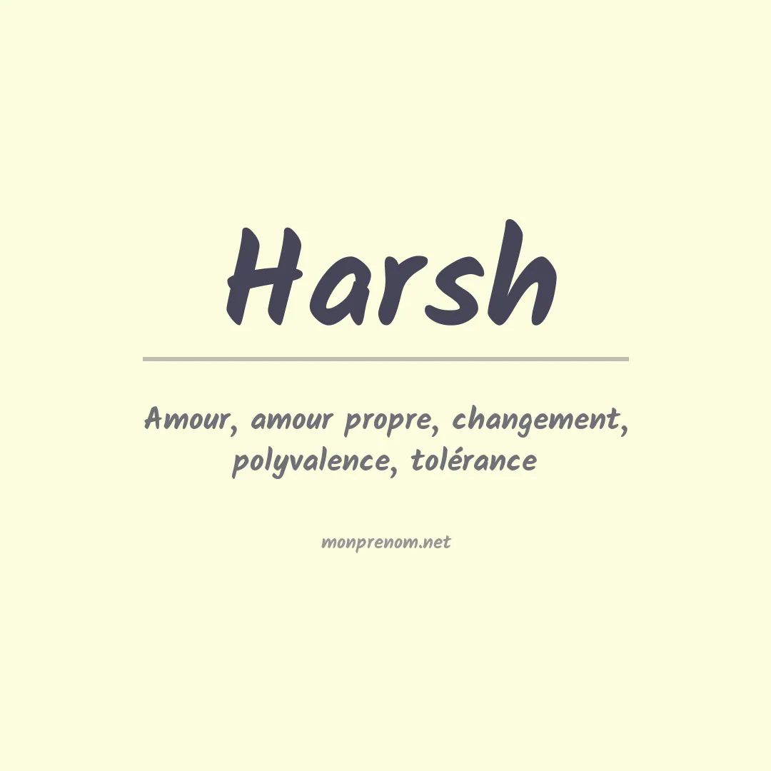 Prénom Harsh