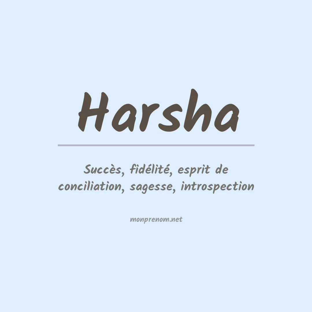 Prénom Harsha