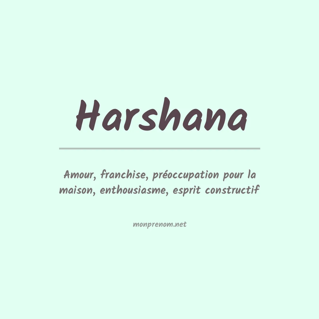 Signification du prénom Harshana