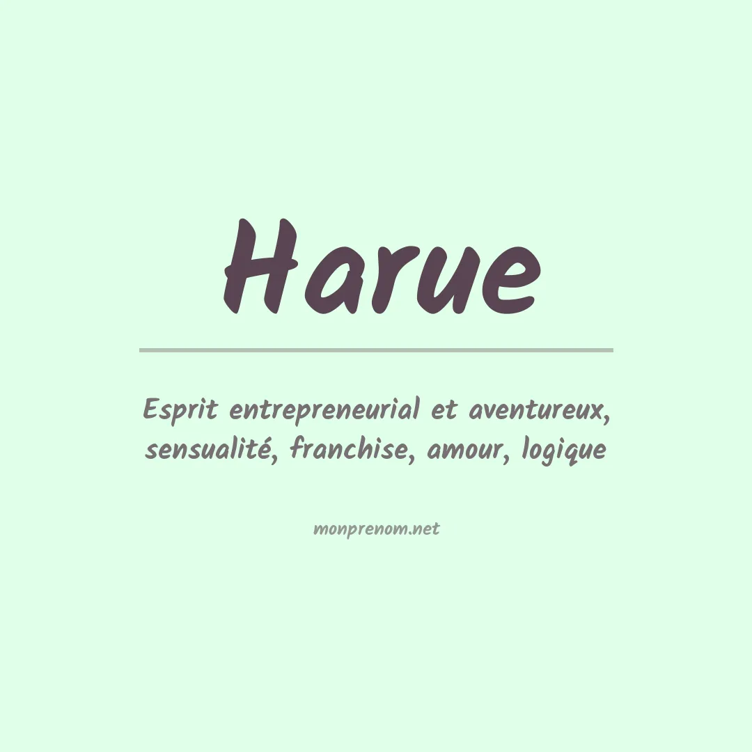 Signification du prénom Harue