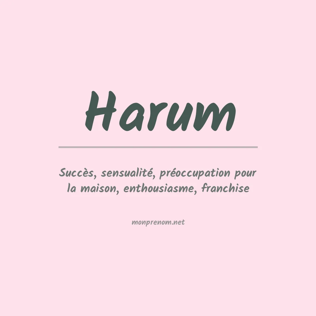 Signification du prénom Harum
