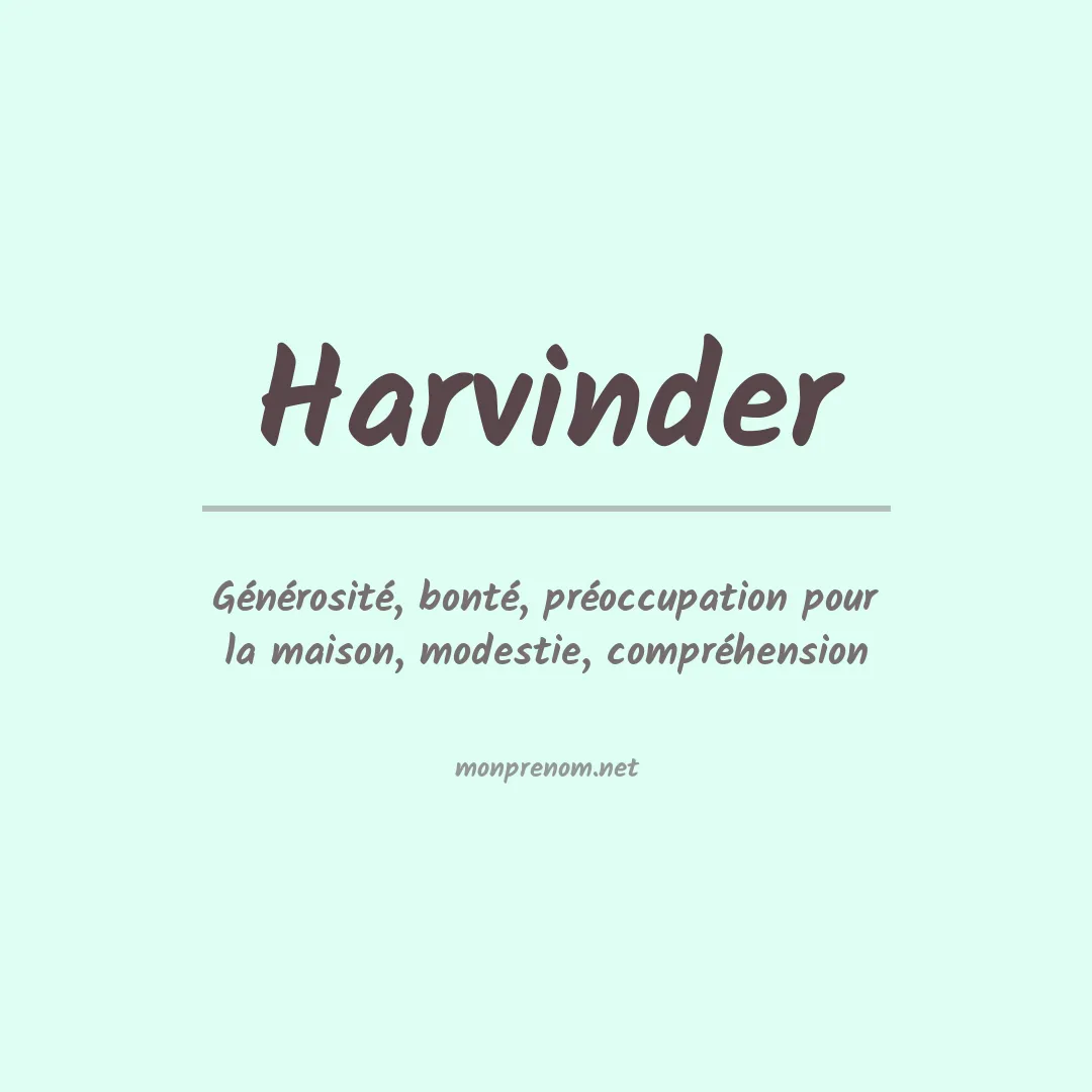 Prénom Harvinder