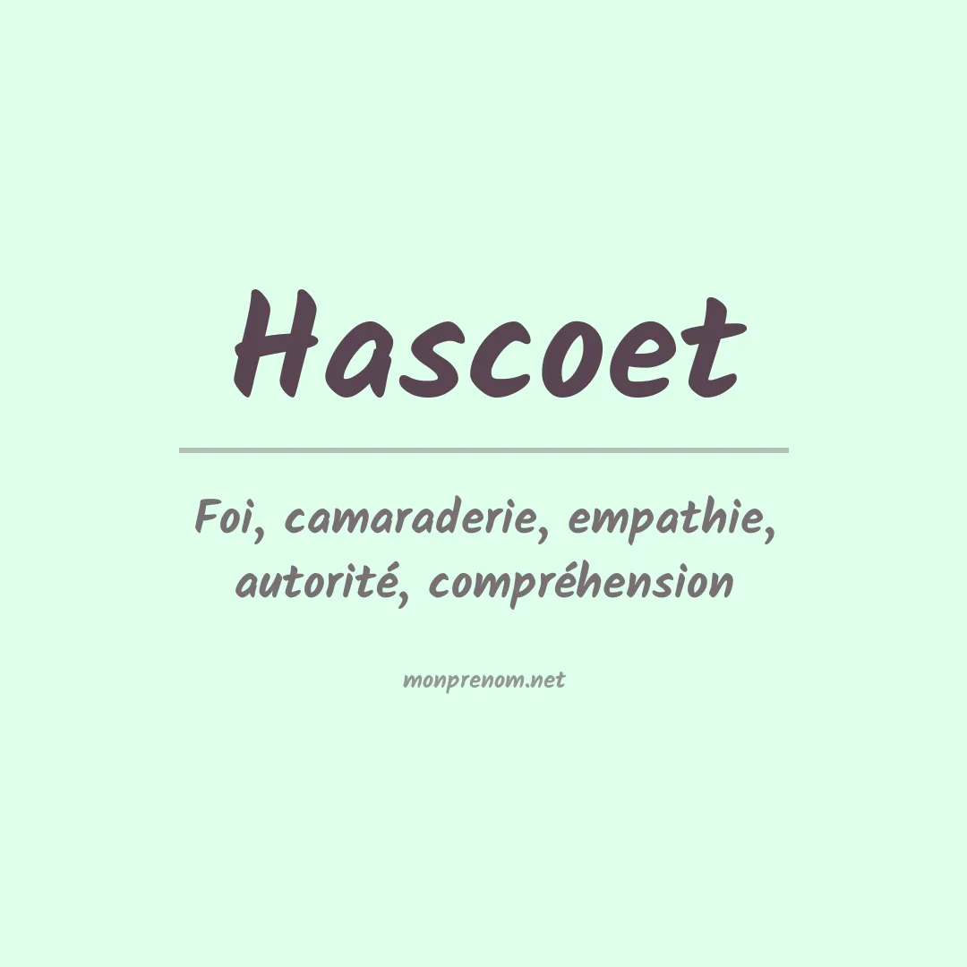 Signification du prénom Hascoet