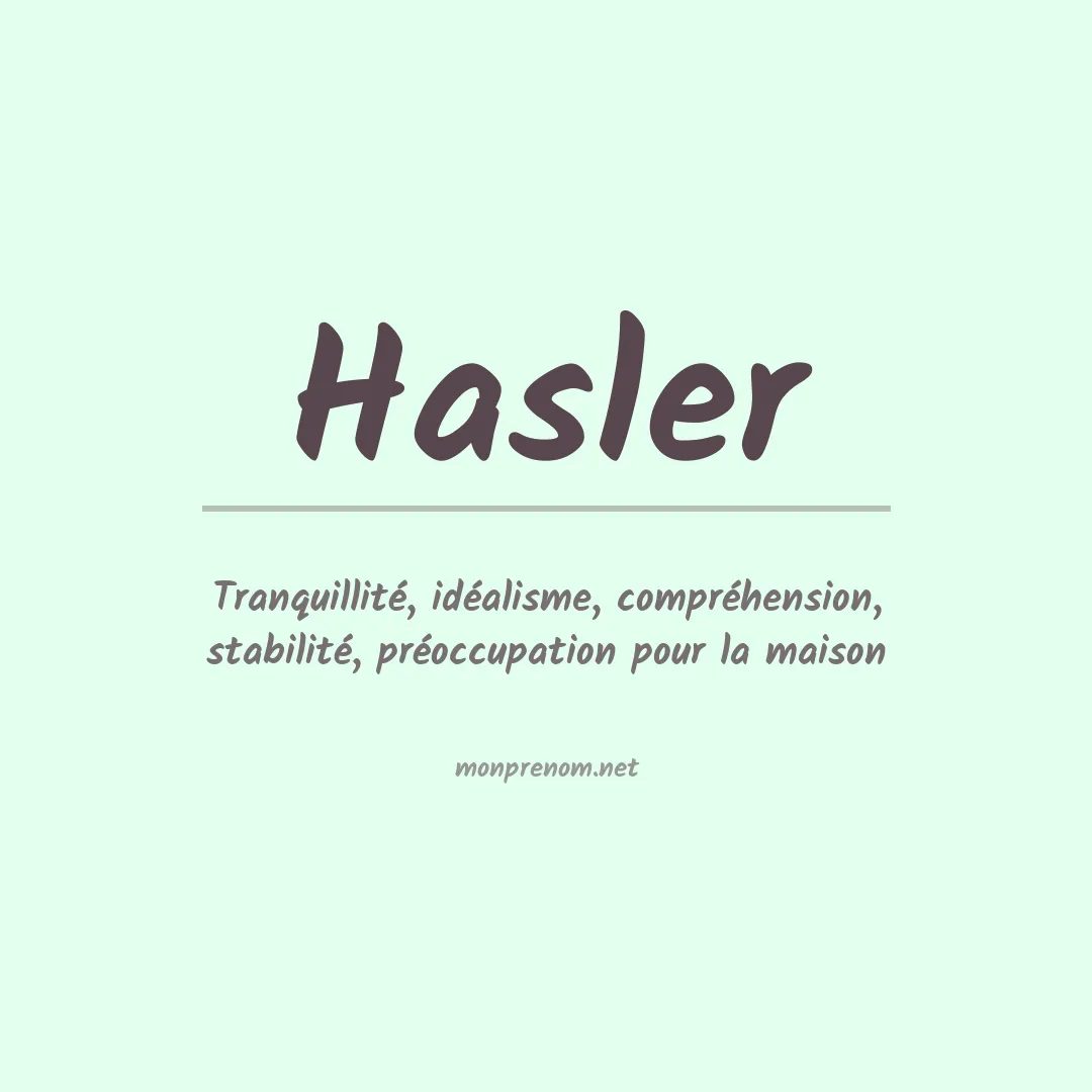Prénom Hasler
