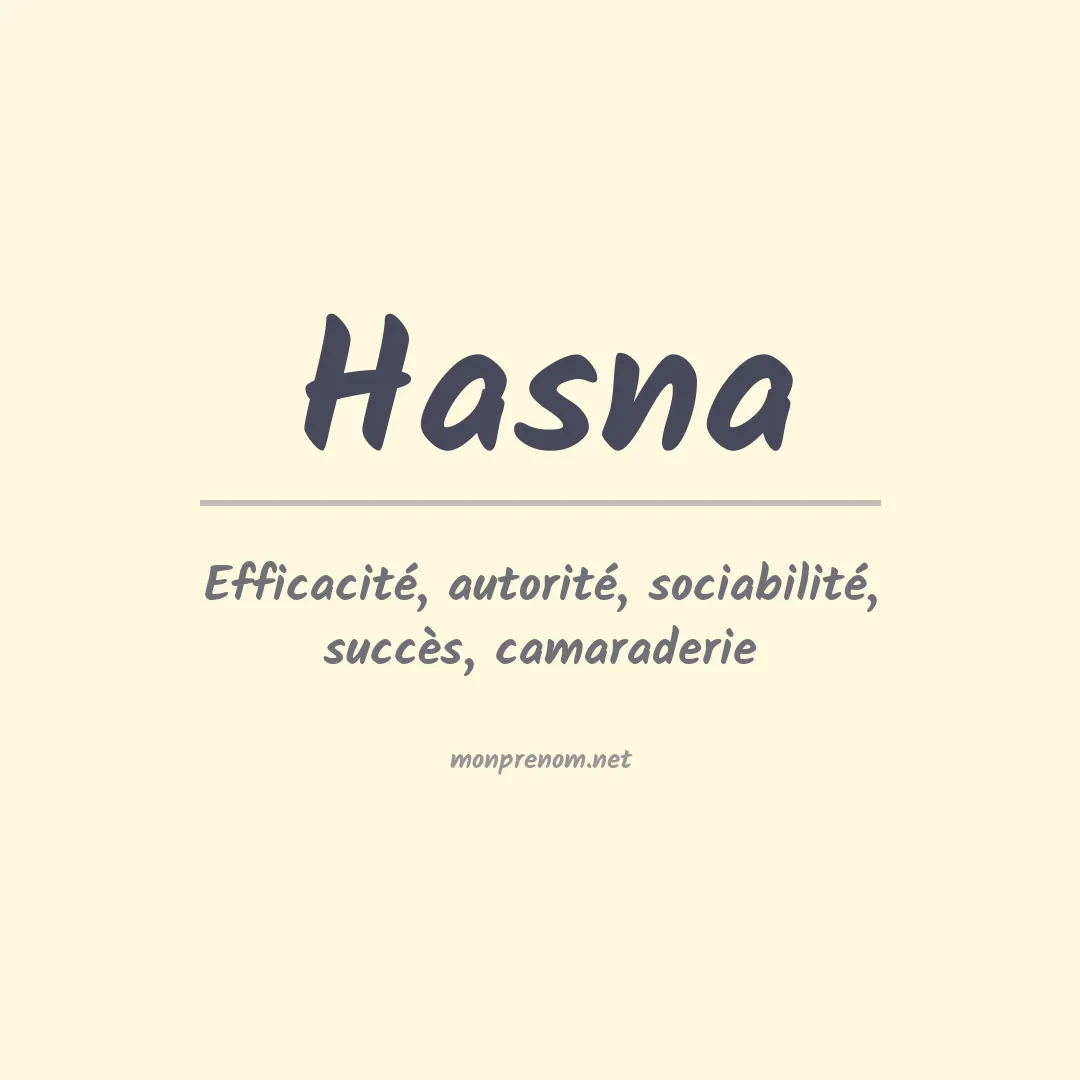 Signification du prénom Hasna