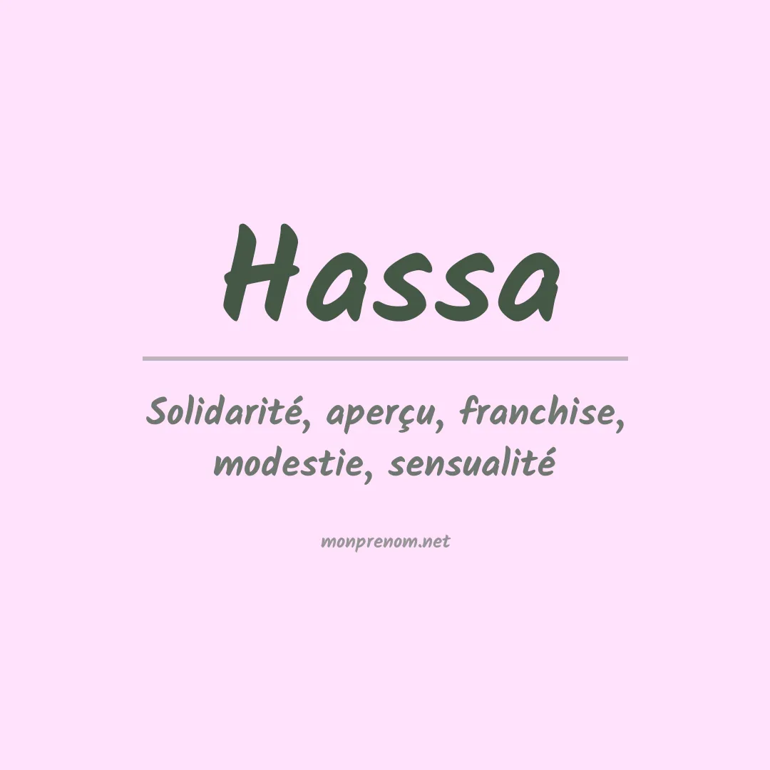 Signification du prénom Hassa