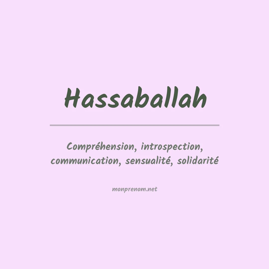 Signification du prénom Hassaballah