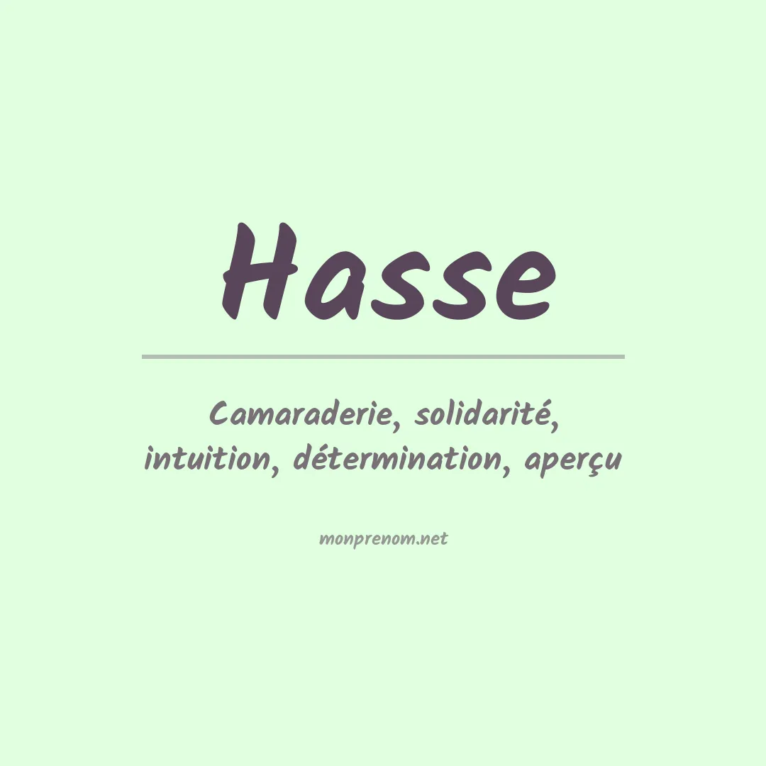 Prénom Hasse
