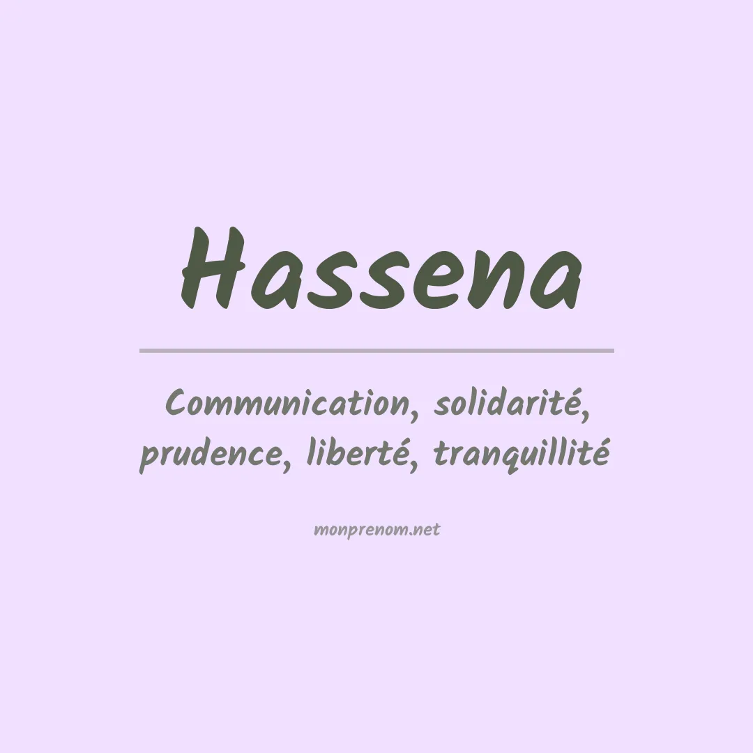Signification du prénom Hassena