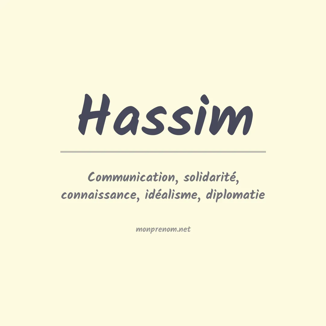 Signification du prénom Hassim