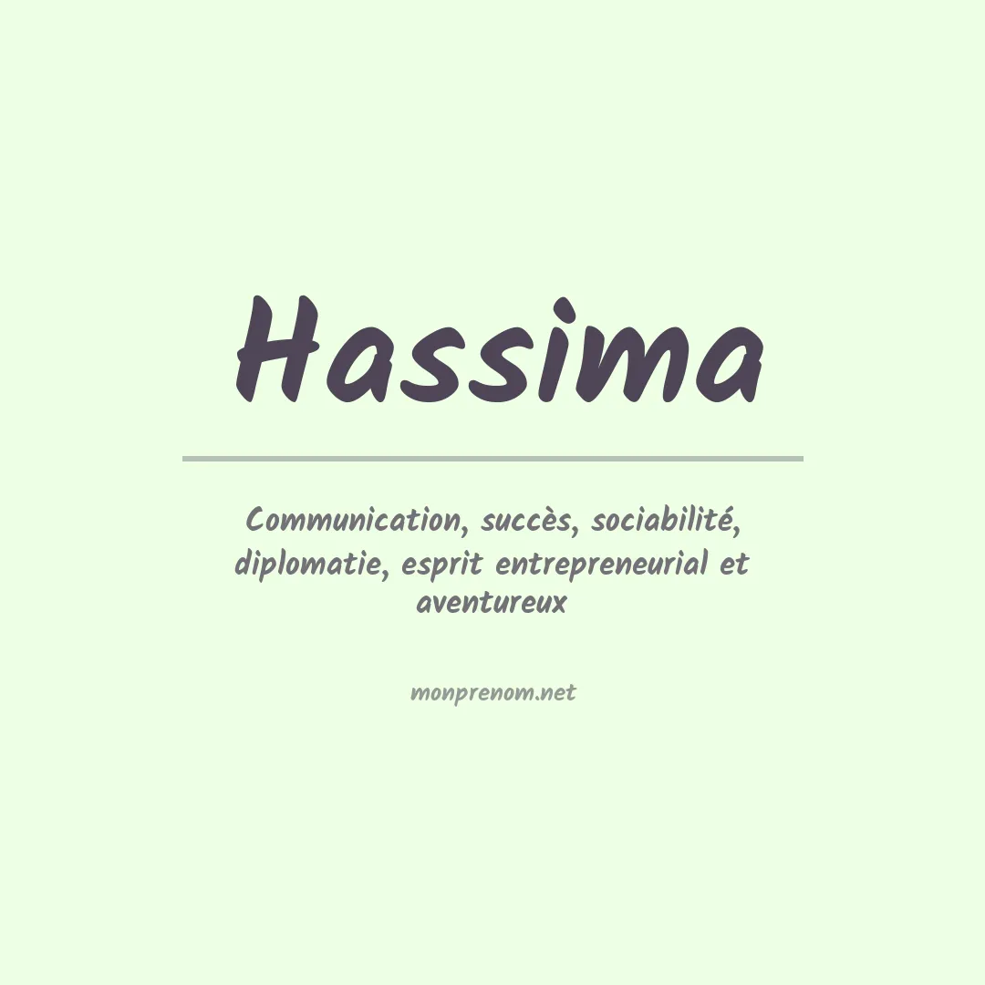 Signification du prénom Hassima