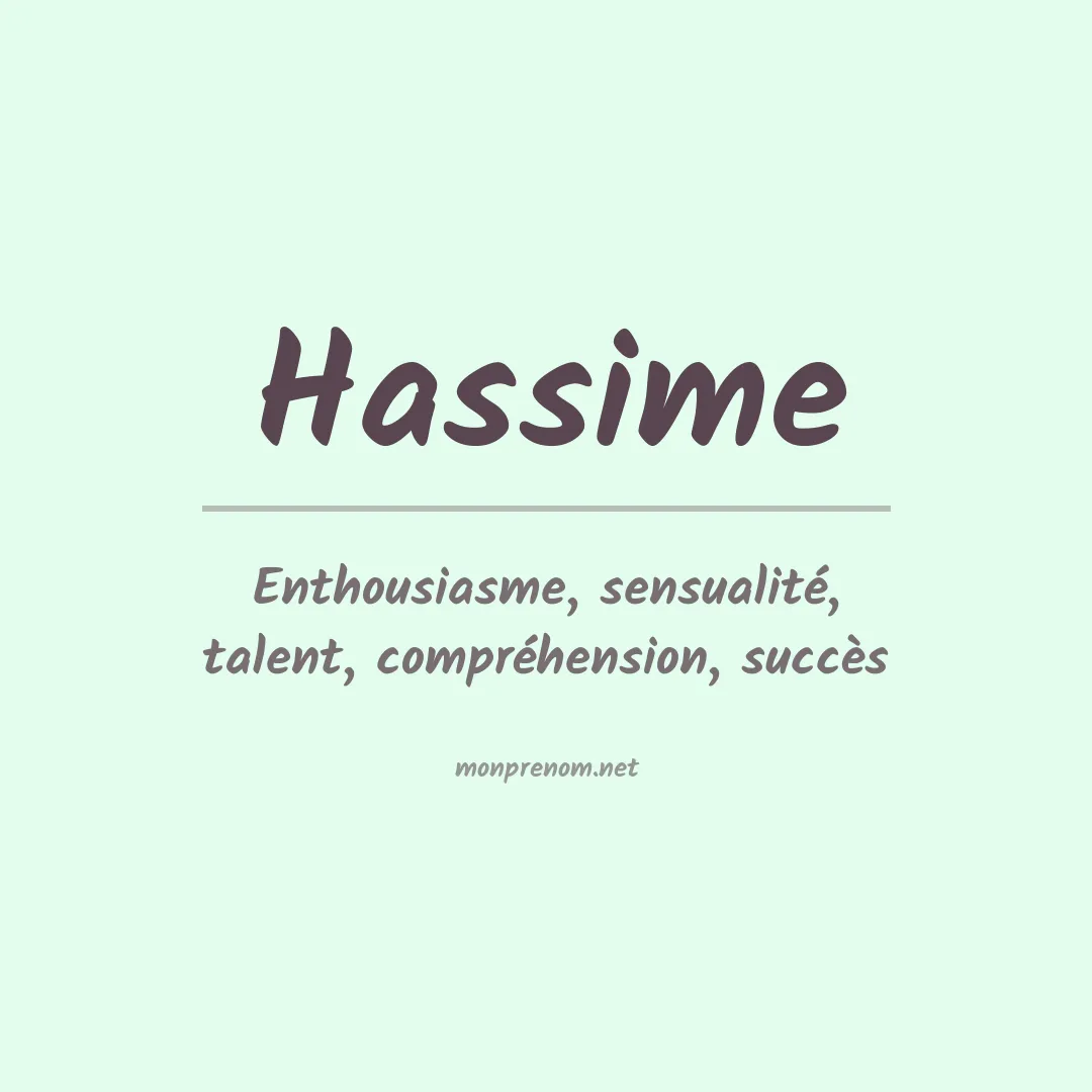 Signification du prénom Hassime