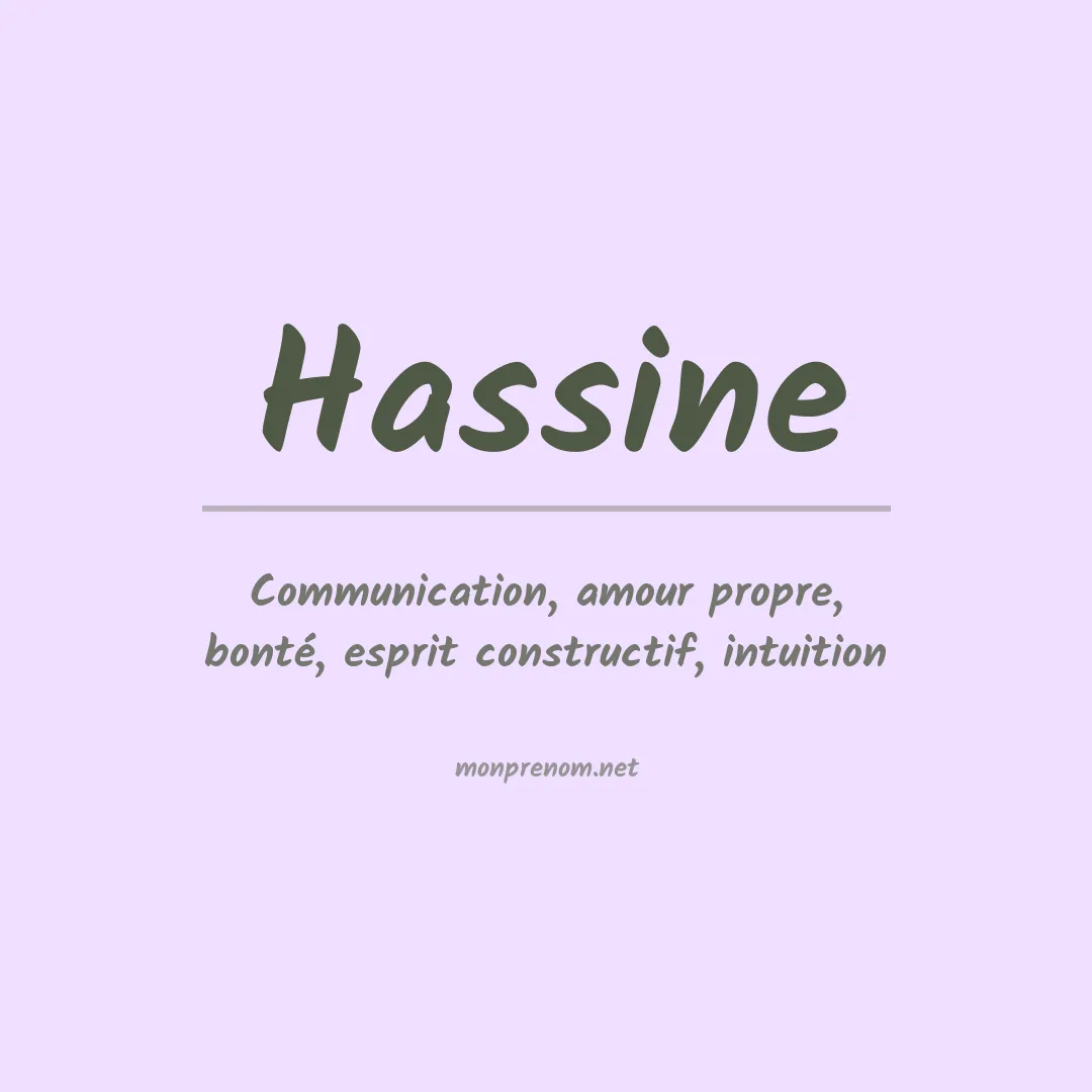Signification du prénom Hassine
