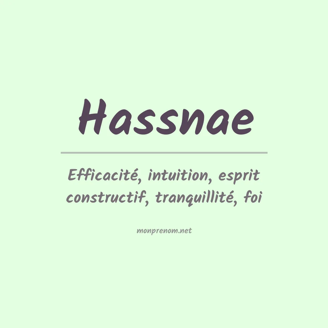 Signification du prénom Hassnae
