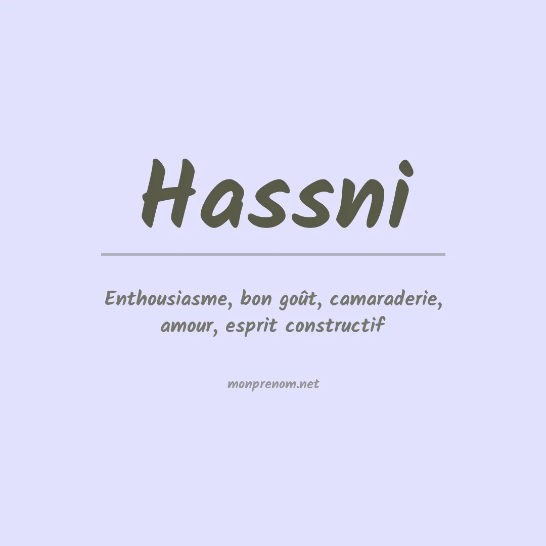 Signification du prénom Hassni