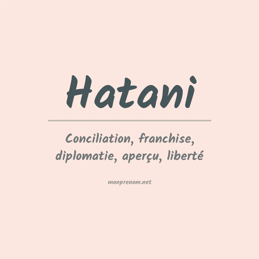 Signification du prénom Hatani