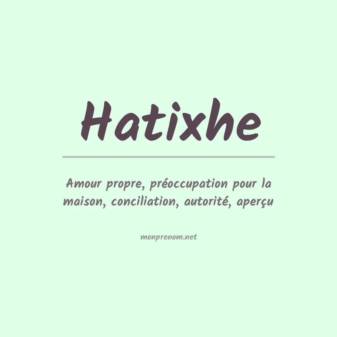 Signification du prénom Hatixhe
